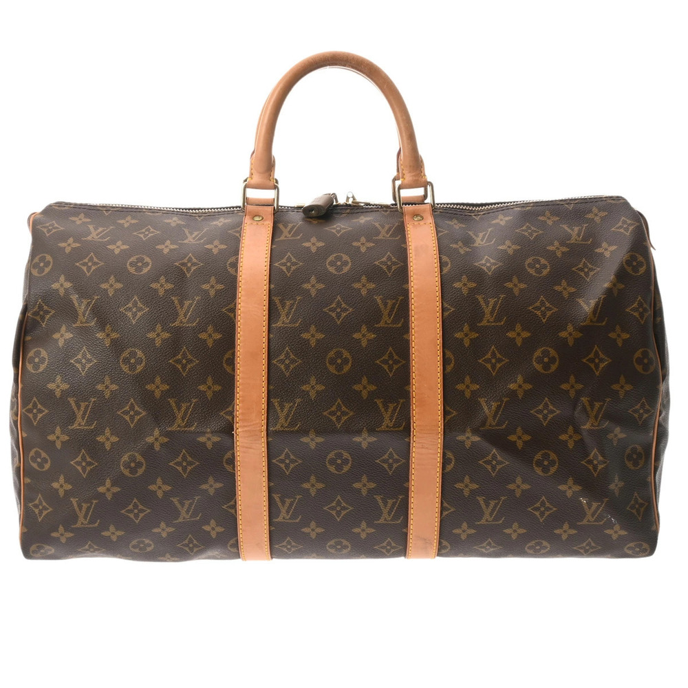 LOUIS VUITTON Monogram Keepall Brown Canvas Boston Bag